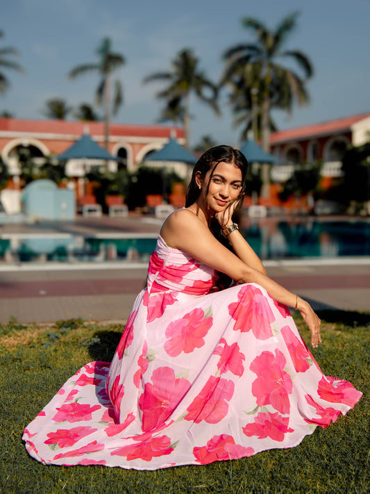 Sona Hibiscus Midi Dress