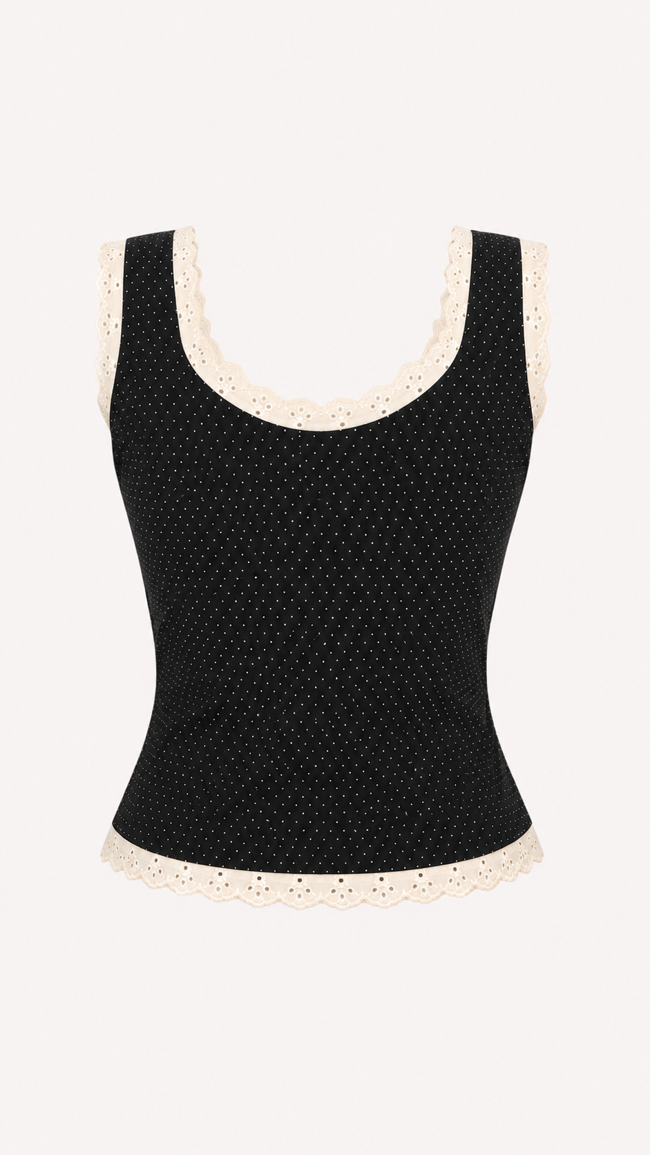 Black Polka Dot Corset Top