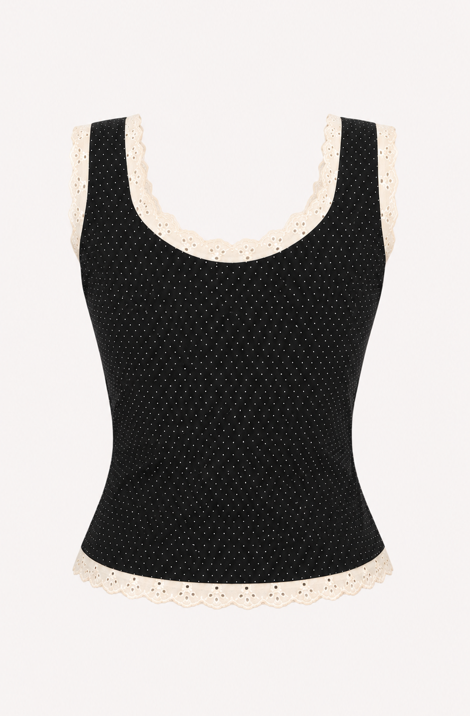 Black Polka Dot Corset Top