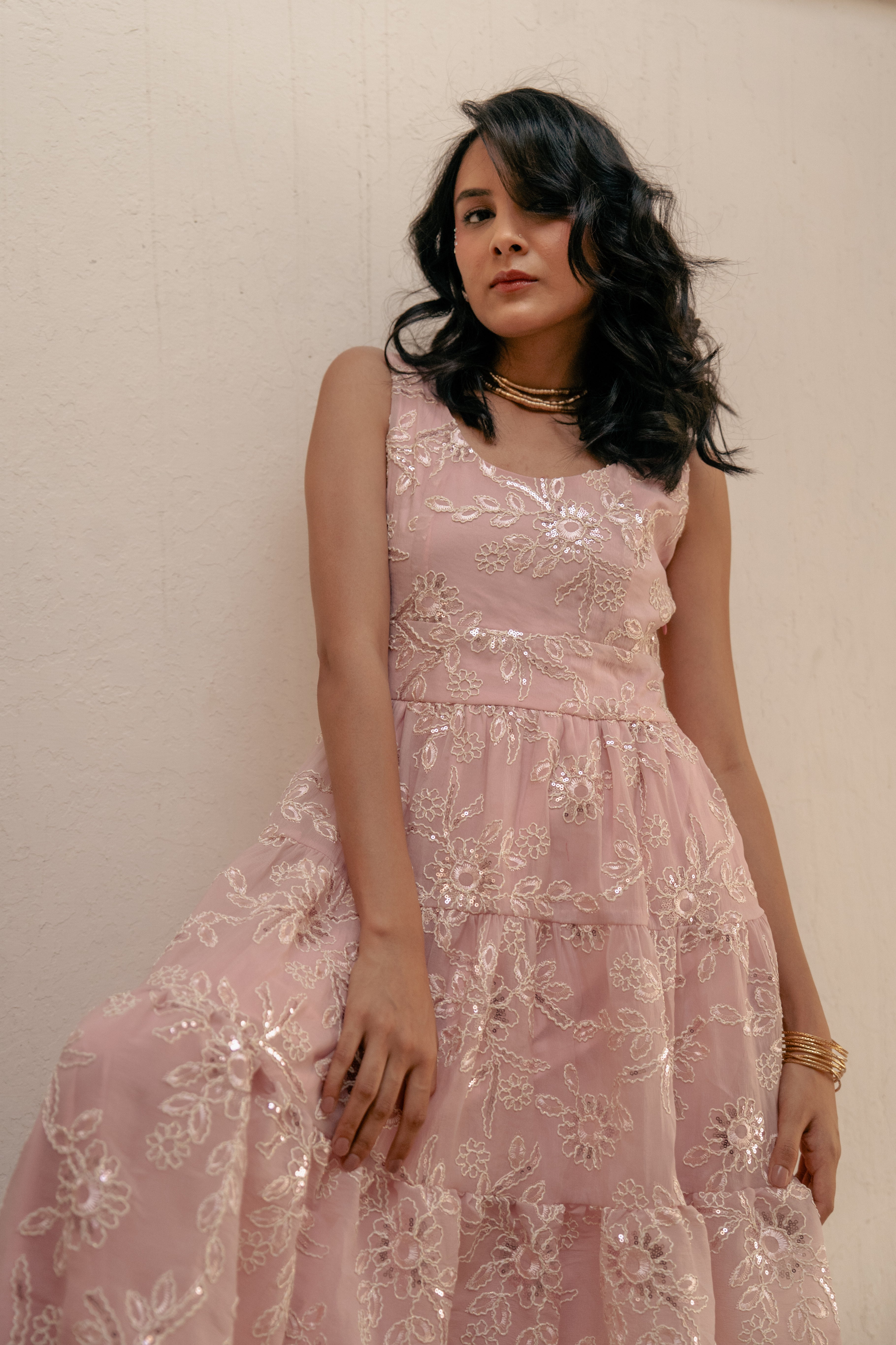 Dahlia Embroidered Midi Dress