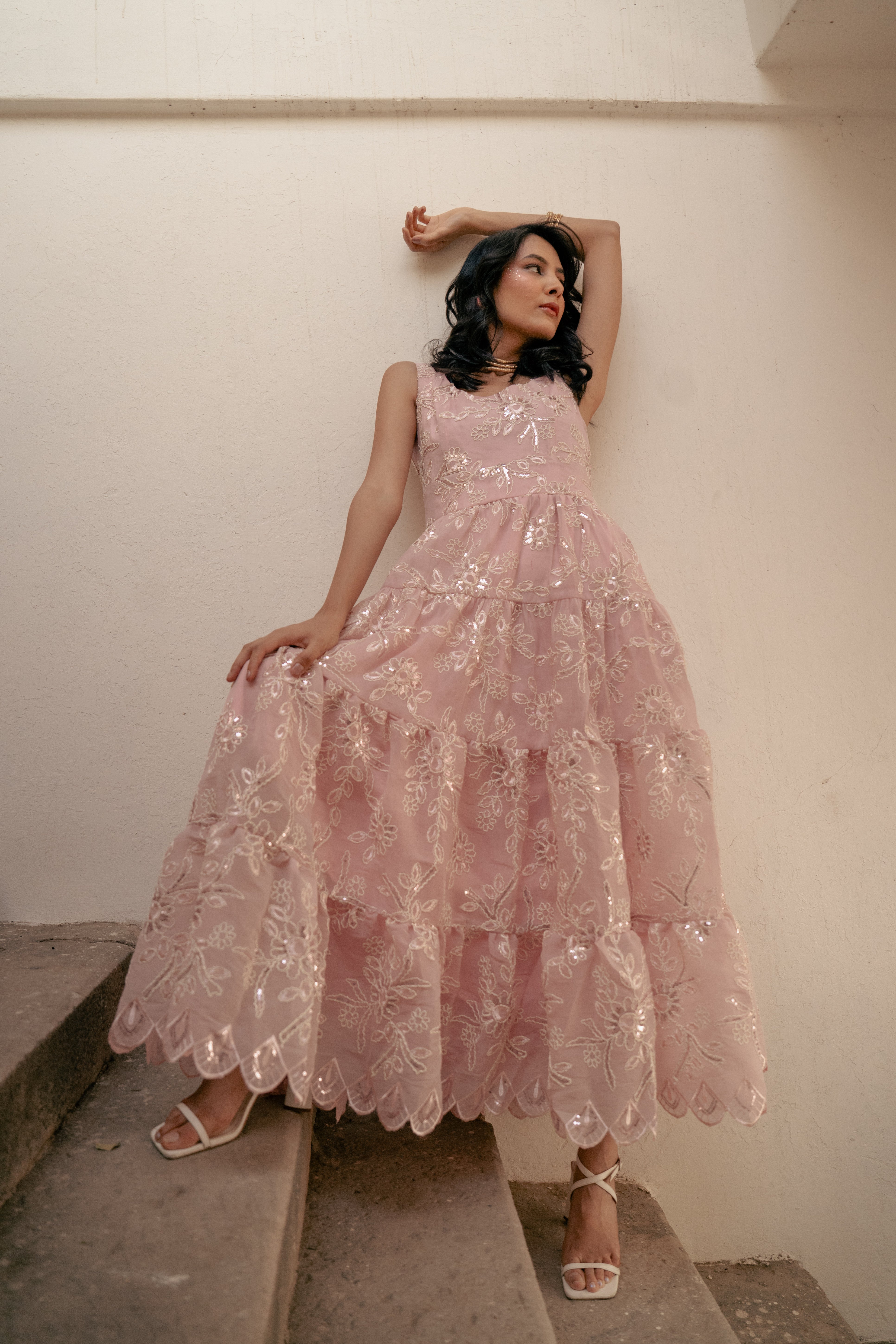 Dahlia Embroidered Midi Dress