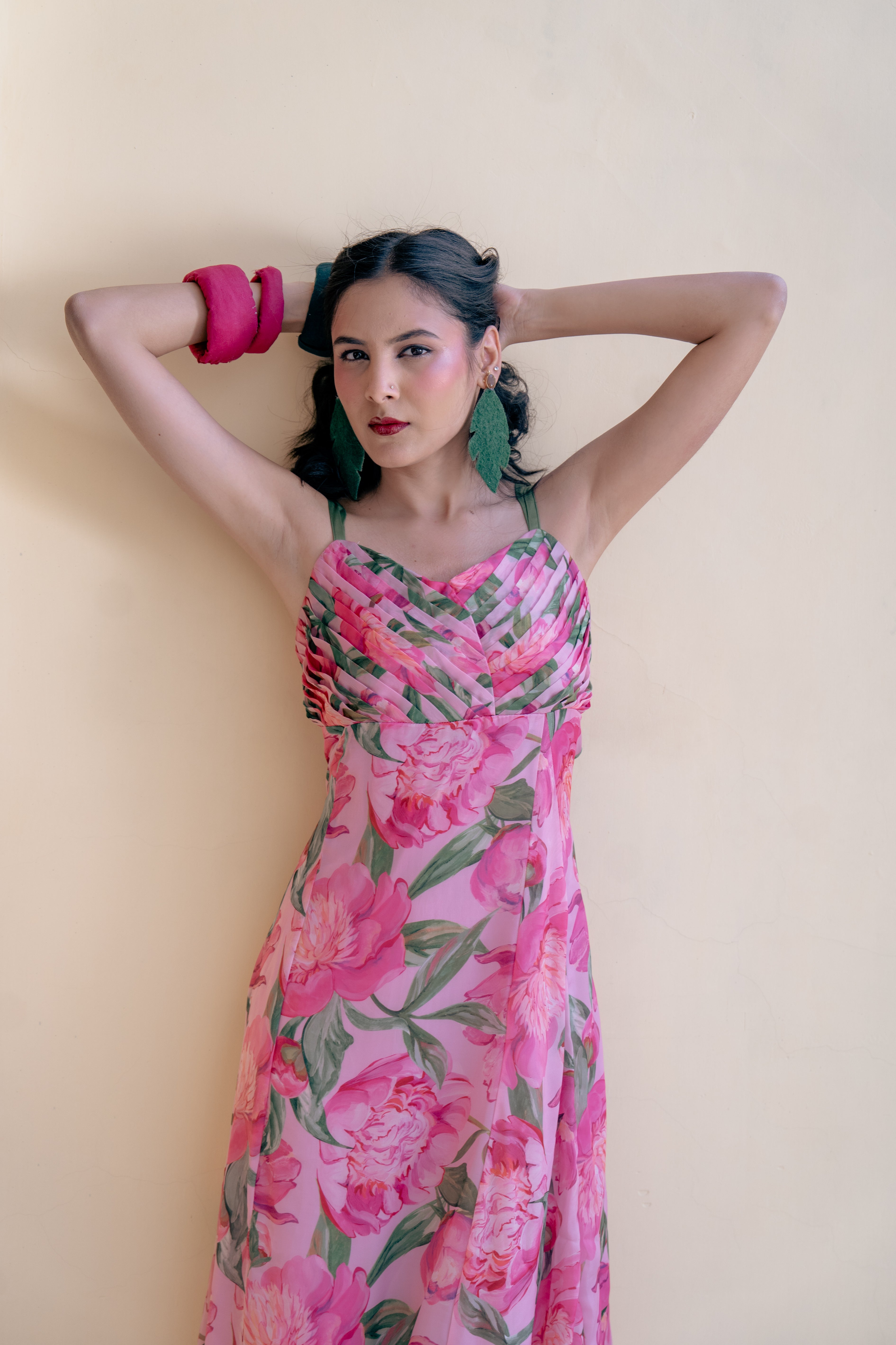 Wild Forest Organza Maxi Dress