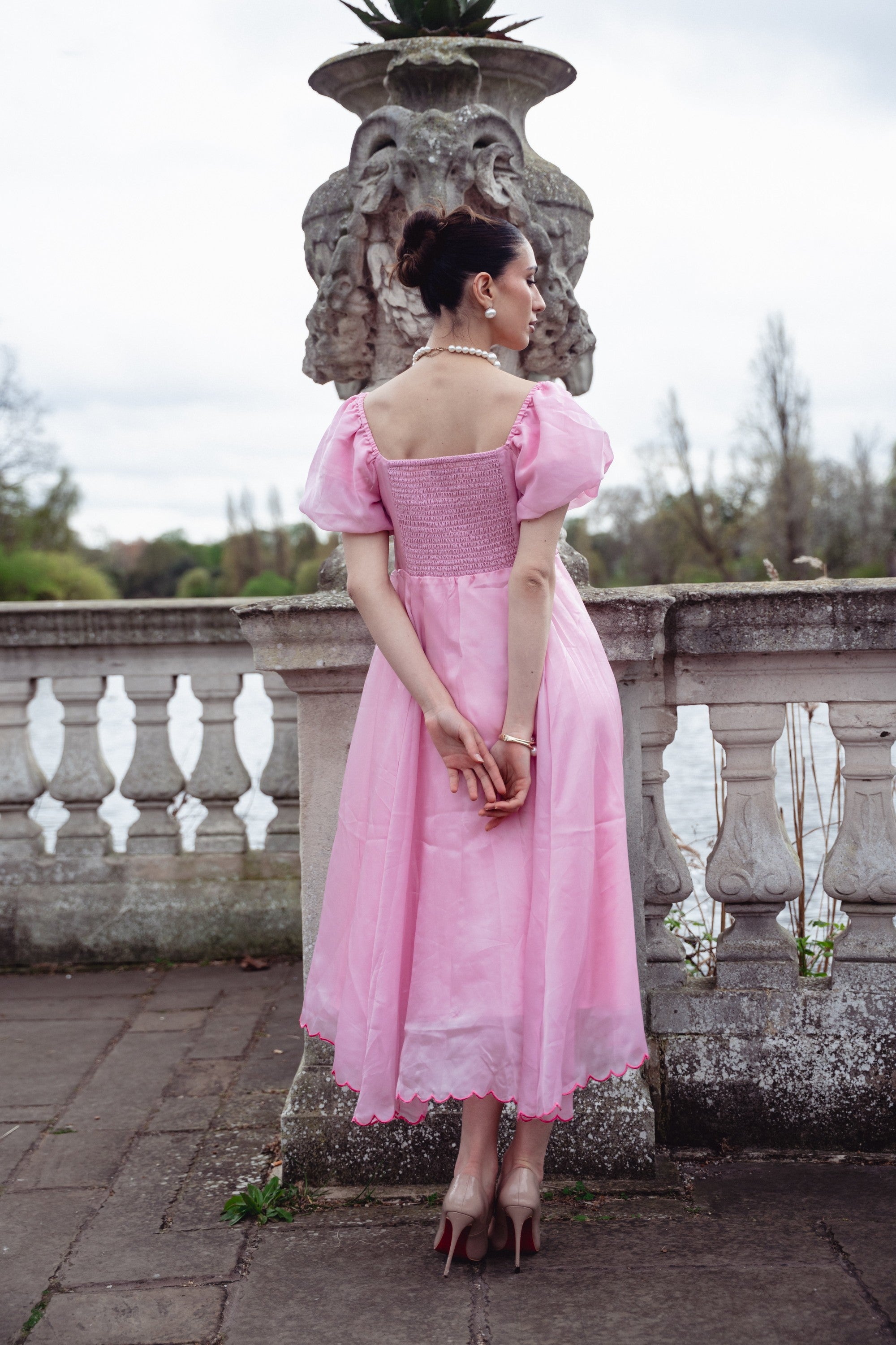 Bella Organza Silk Midi Dress