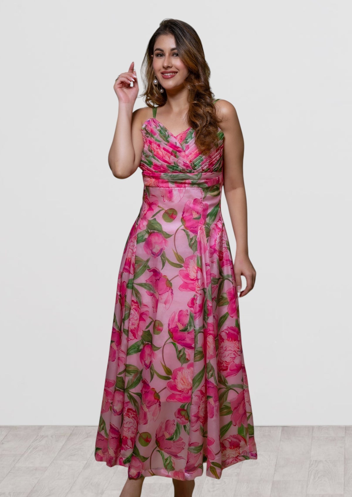 Wild Forest Organza Maxi Dress