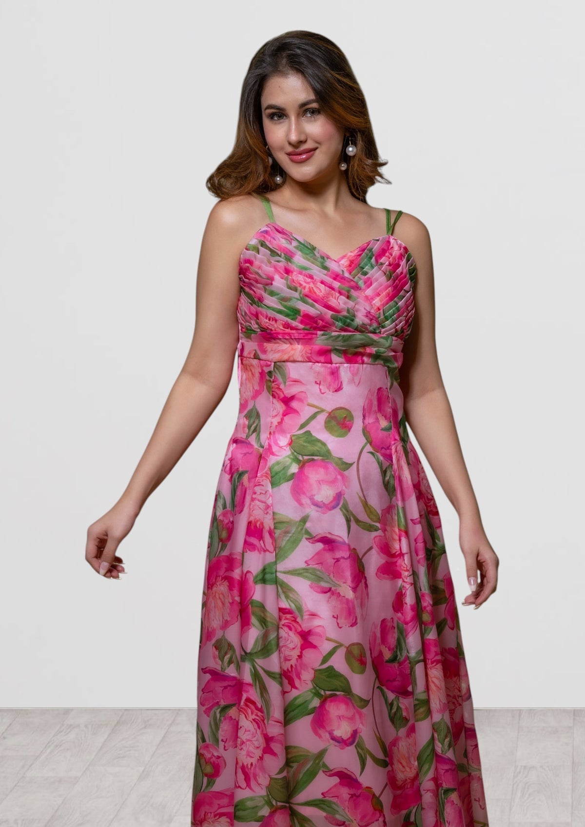 Wild Forest Organza Maxi Dress