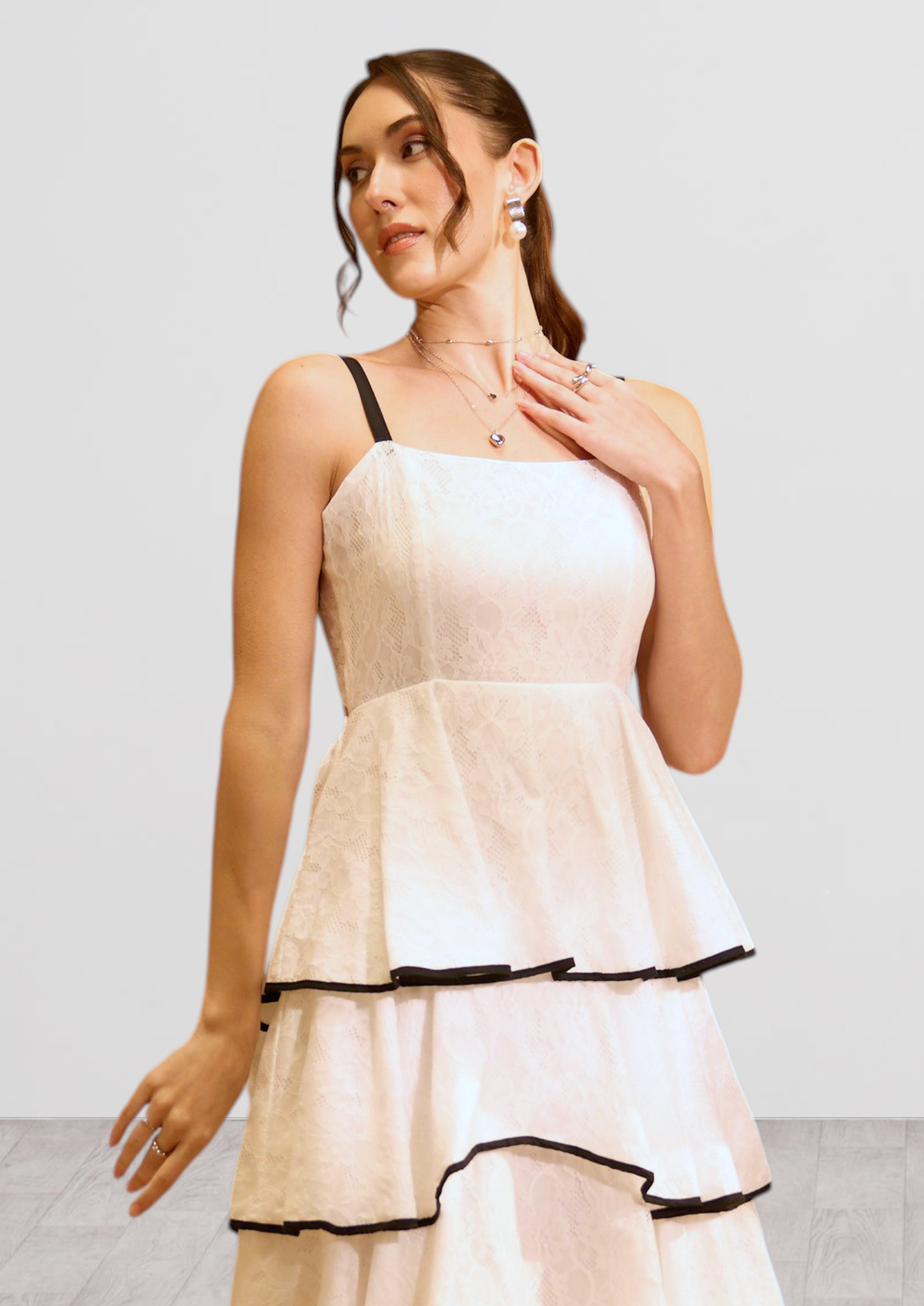 Step Tiered Midi Dress