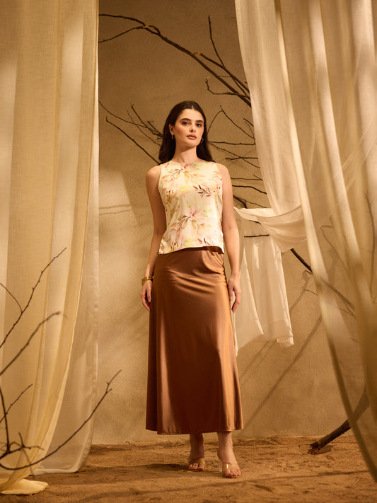 Mocha Flora Skirt