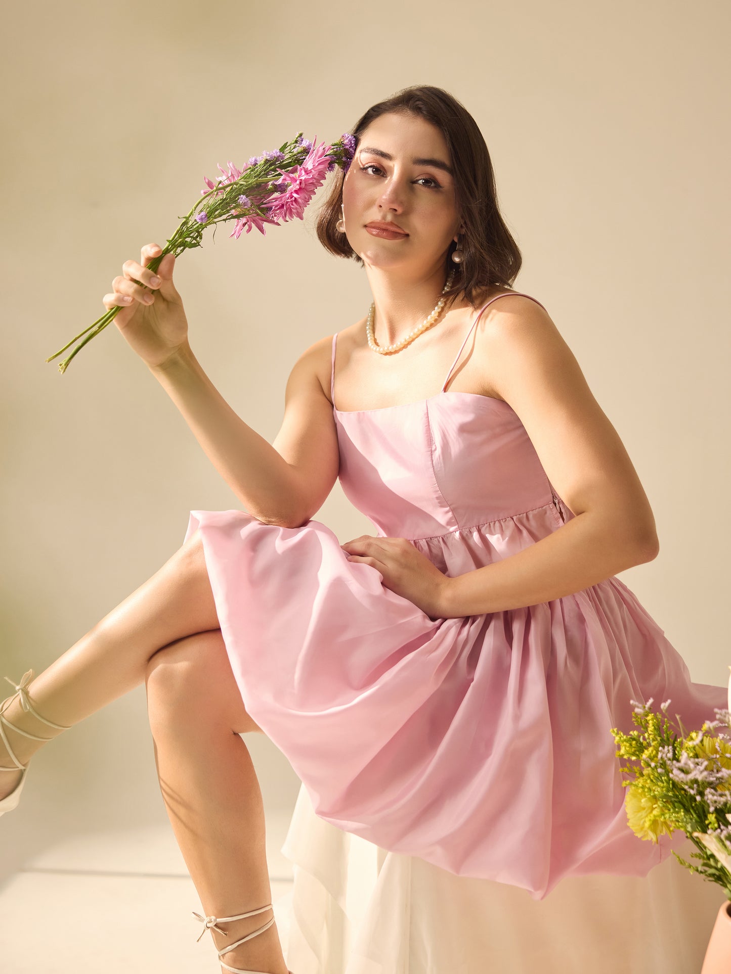 WaterRose fuffly skirt and Strap top Coords