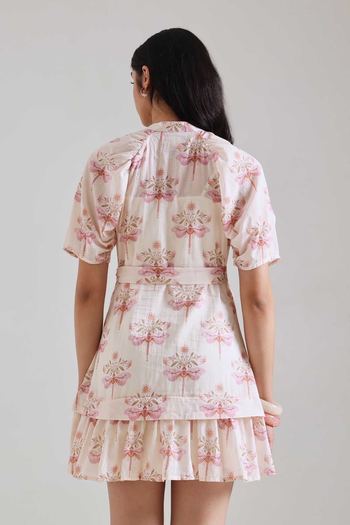 Belted Cotton Mini Dress for Women