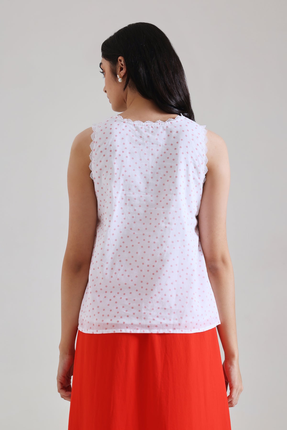 Sleeveless Polka Dot Top for Women