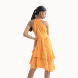 Tangerina Halter-neck Ruffle Dress