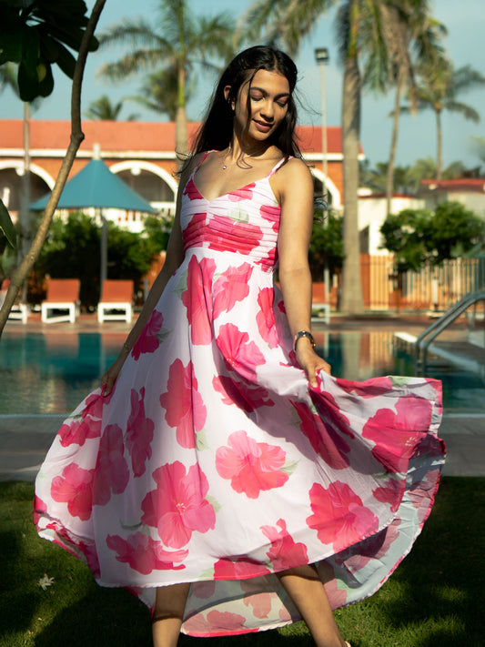 Sona Hibiscus Midi Dress