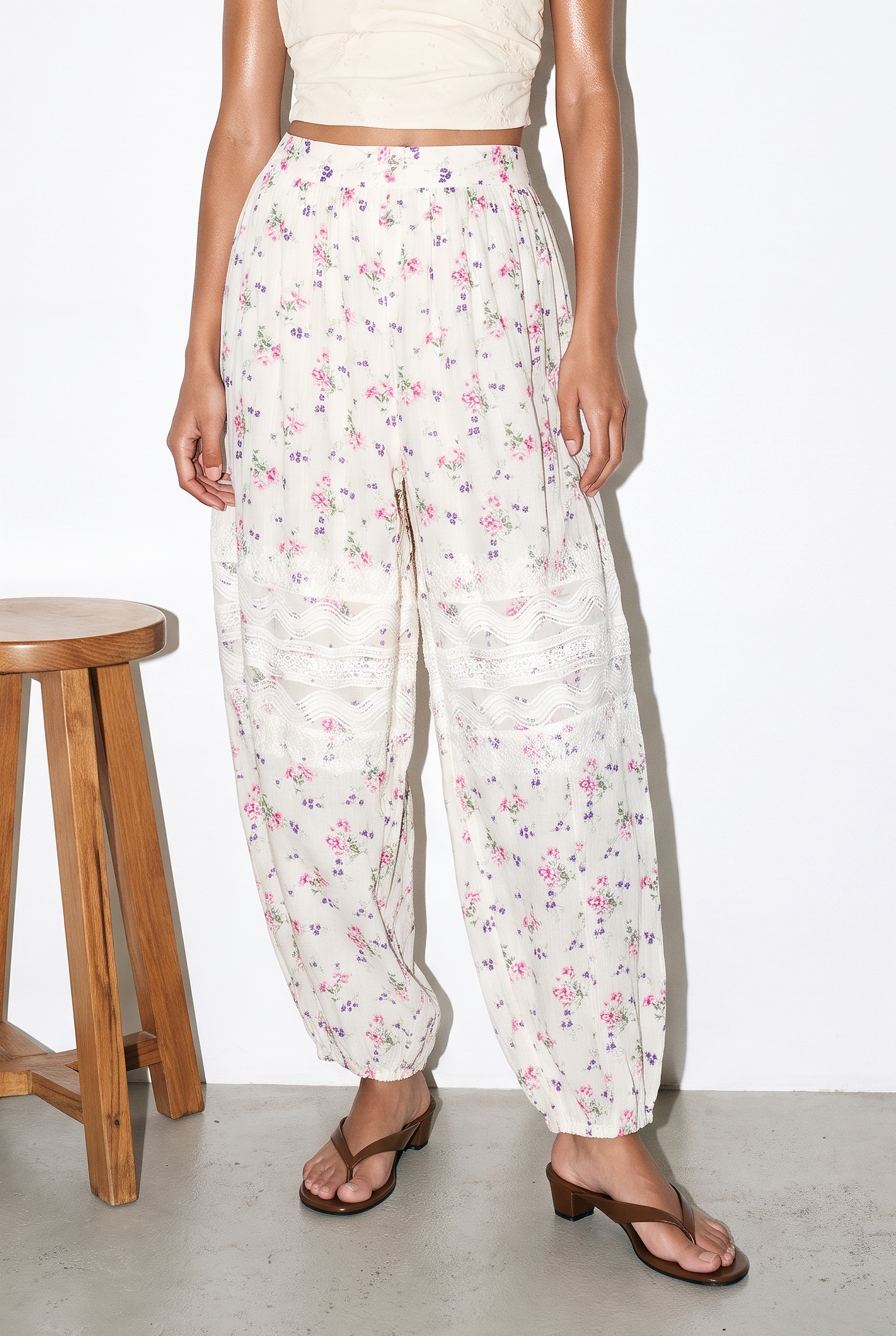 Floral Lace Balloon Pants