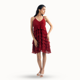 Scarlet Flamenco Ruffle Dress