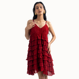 Scarlet Flamenco Ruffle Dress