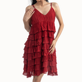 Scarlet Flamenco Ruffle Dress