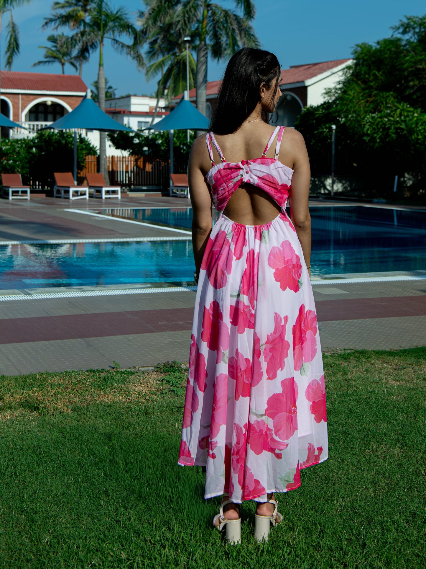 Sona Hibiscus Midi Dress