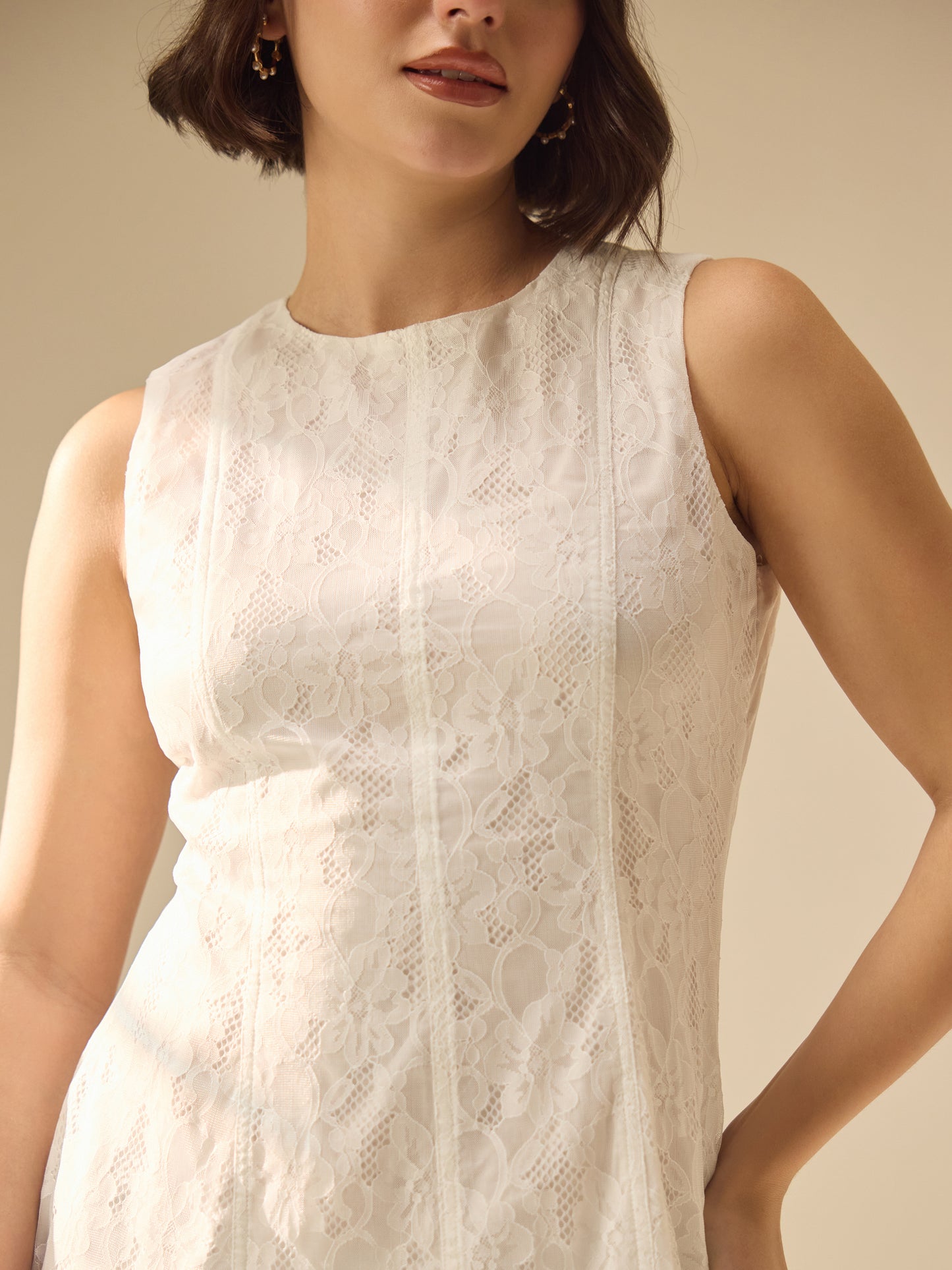 THE ANGELICA LACE MIDI – PORCELAIN WHITE