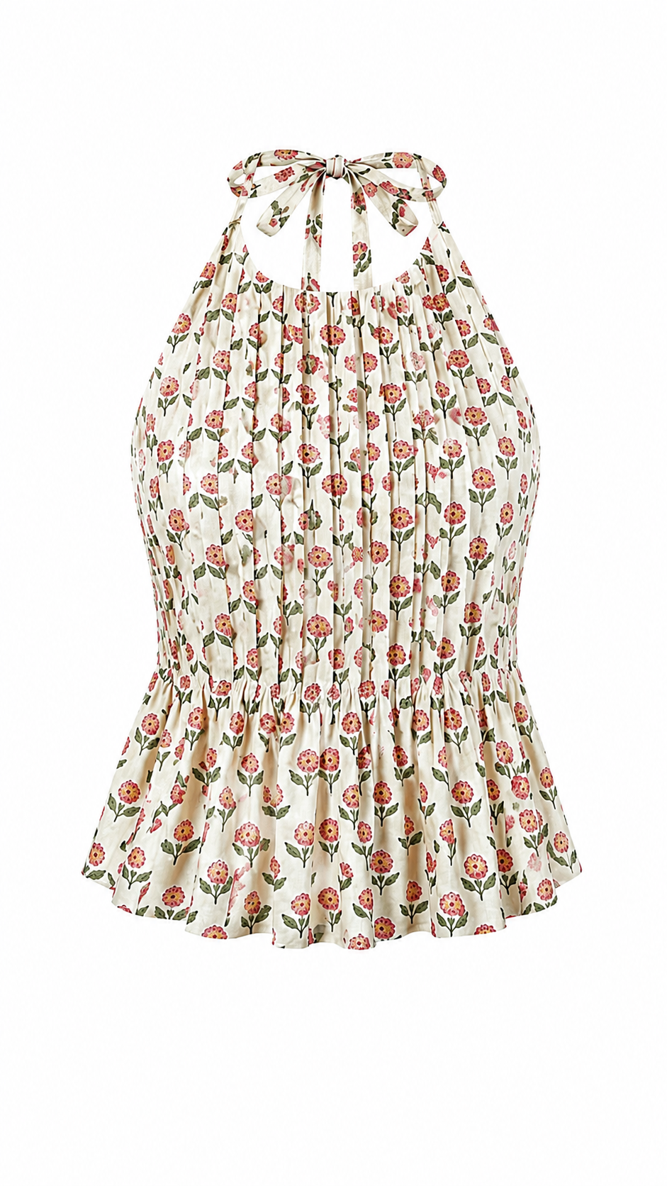 Posy Halter Pleated Top