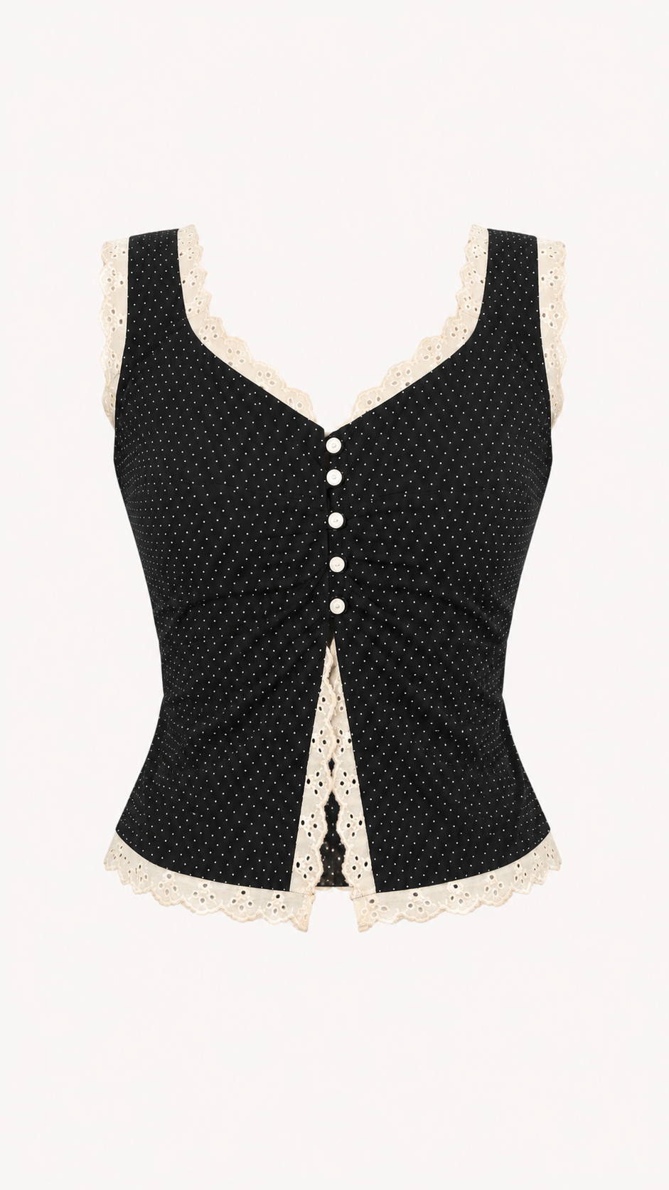 Black Polka Dot Corset Top