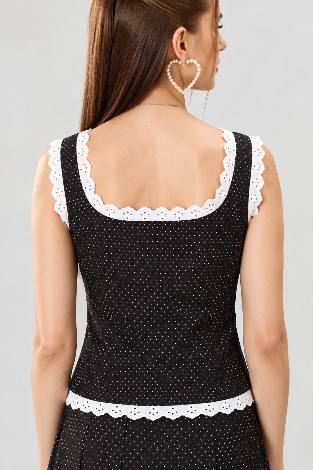Black Polka Dot Corset Top