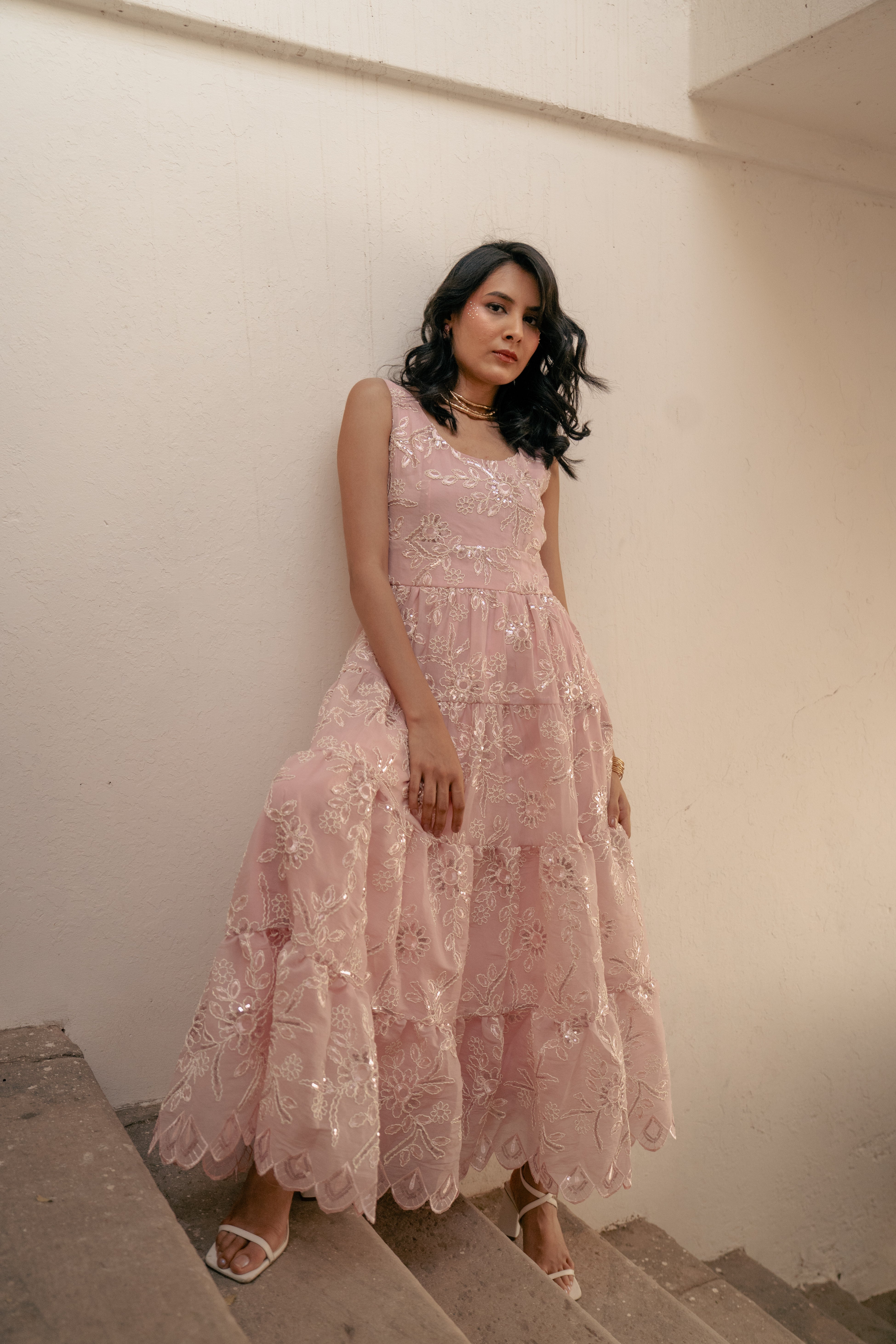 Dahlia Embroidered Midi Dress