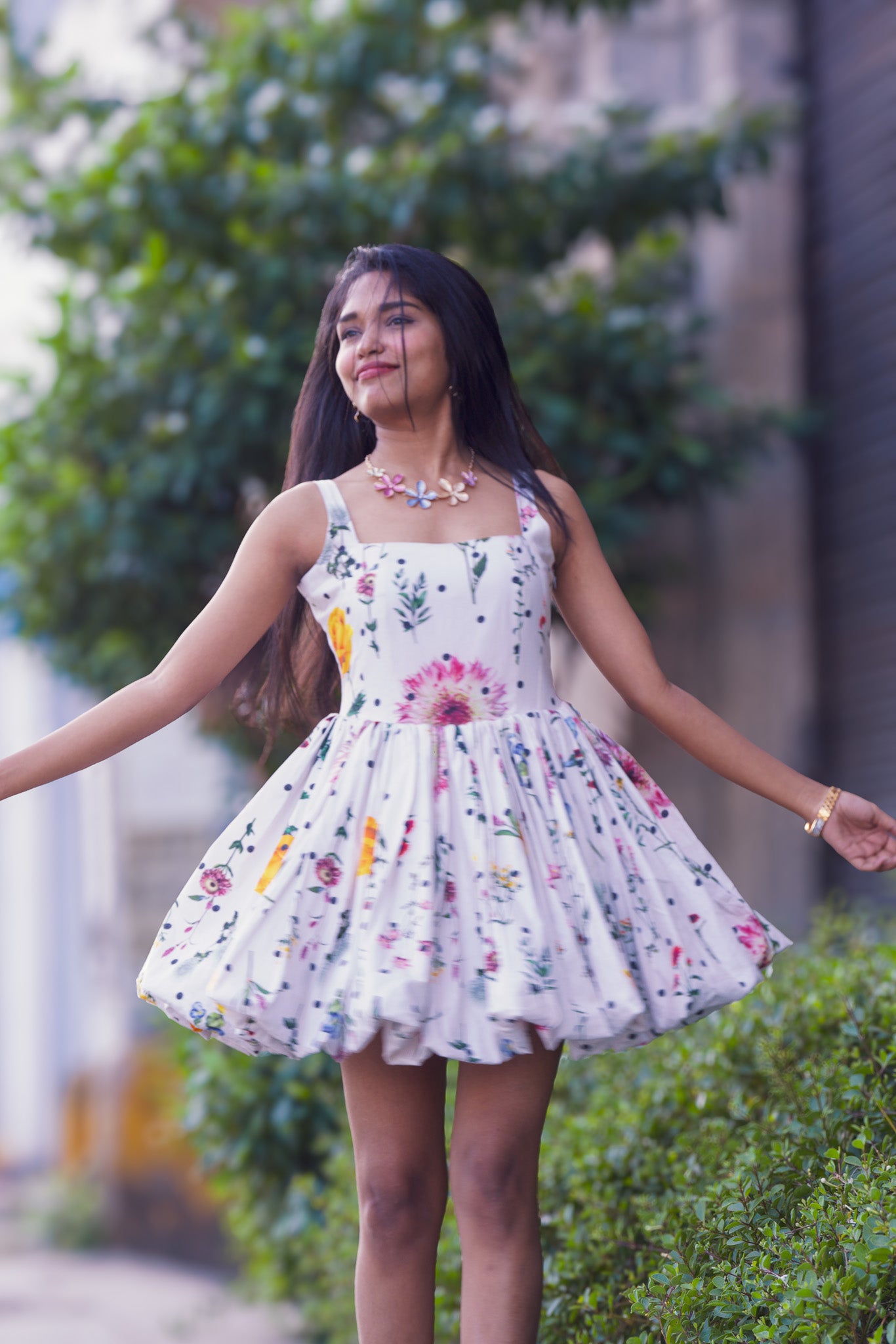 Pearl Garden Short Bubble Dress