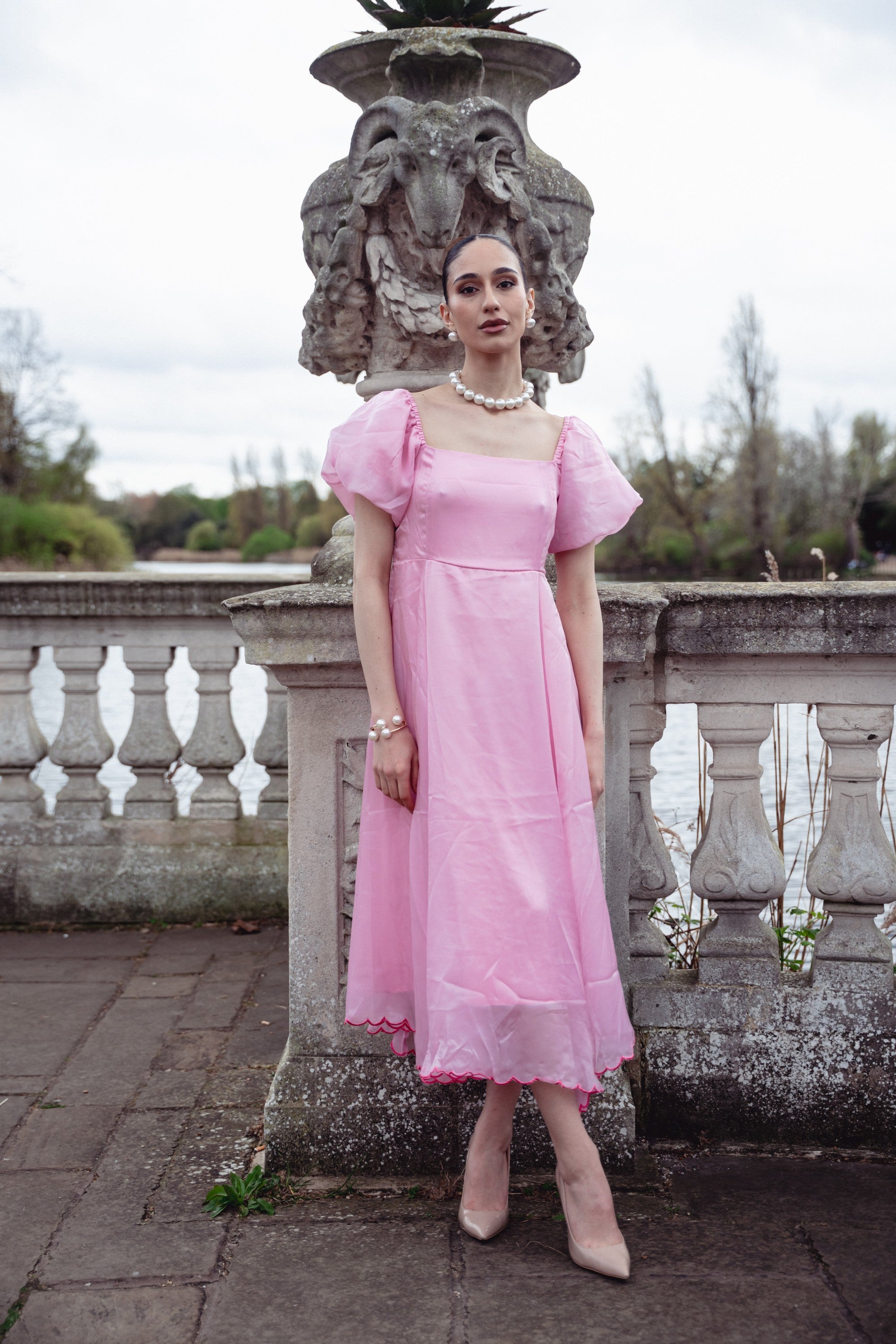 Bella Organza Silk Midi Dress