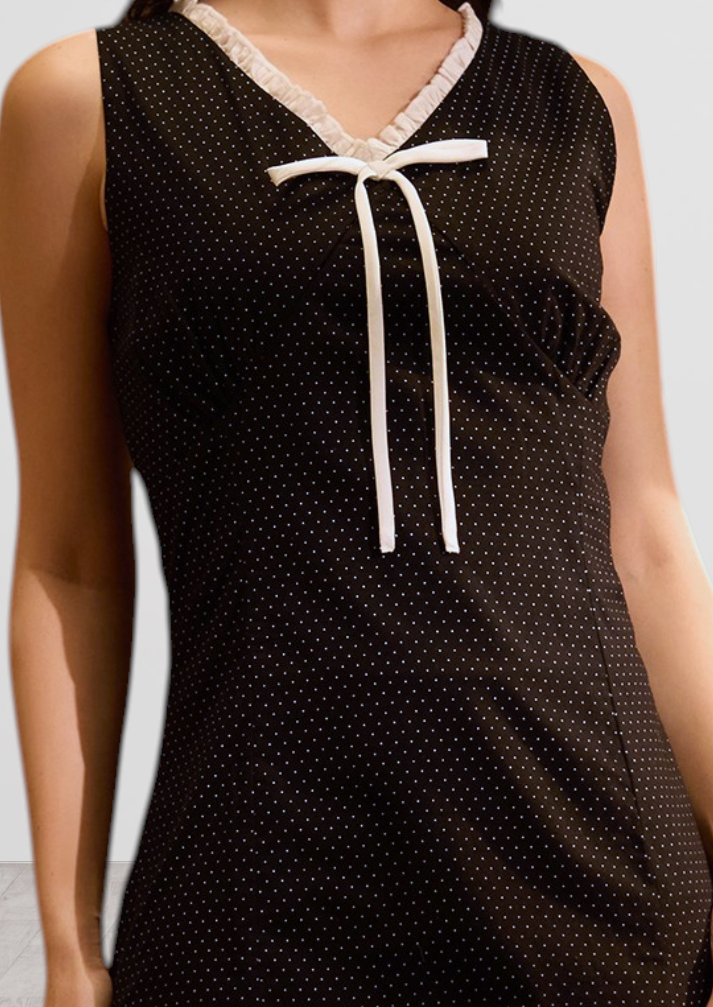 Black Polka Dot & Bow Mini Dress