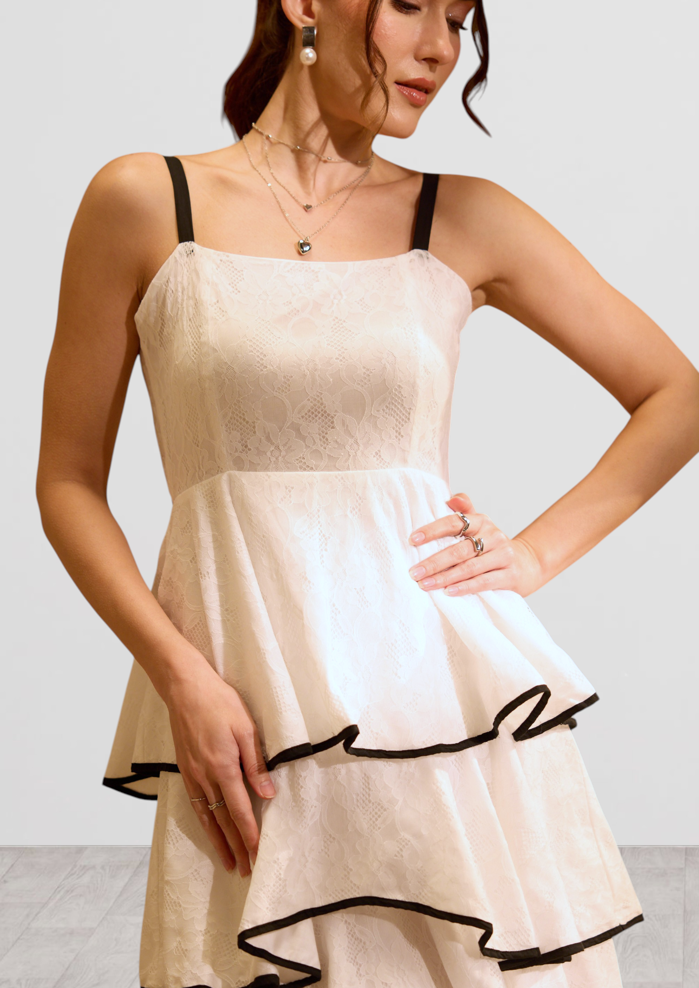 Step Tiered Midi Dress