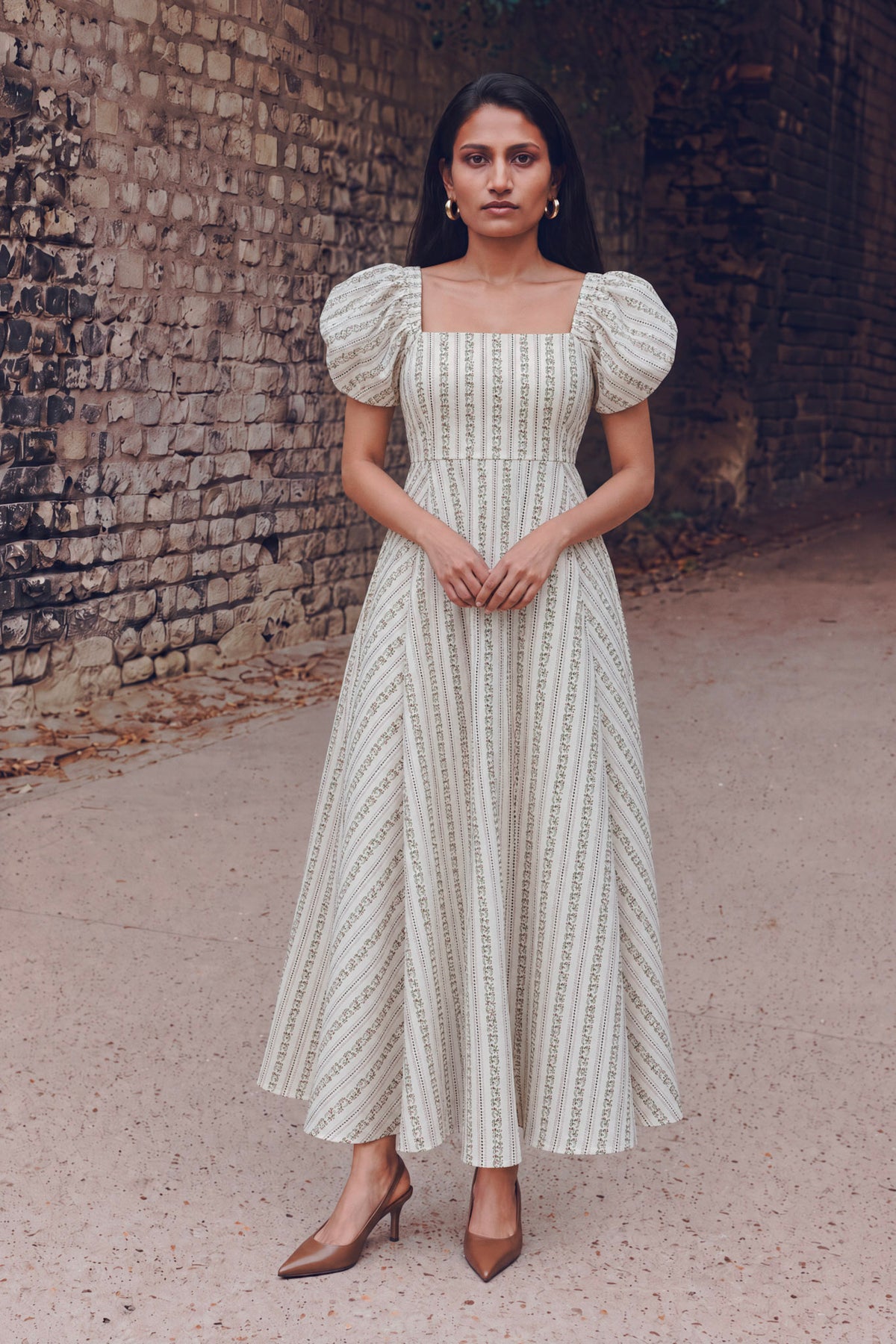 Apple-picker puff sleeve Maxi Dress