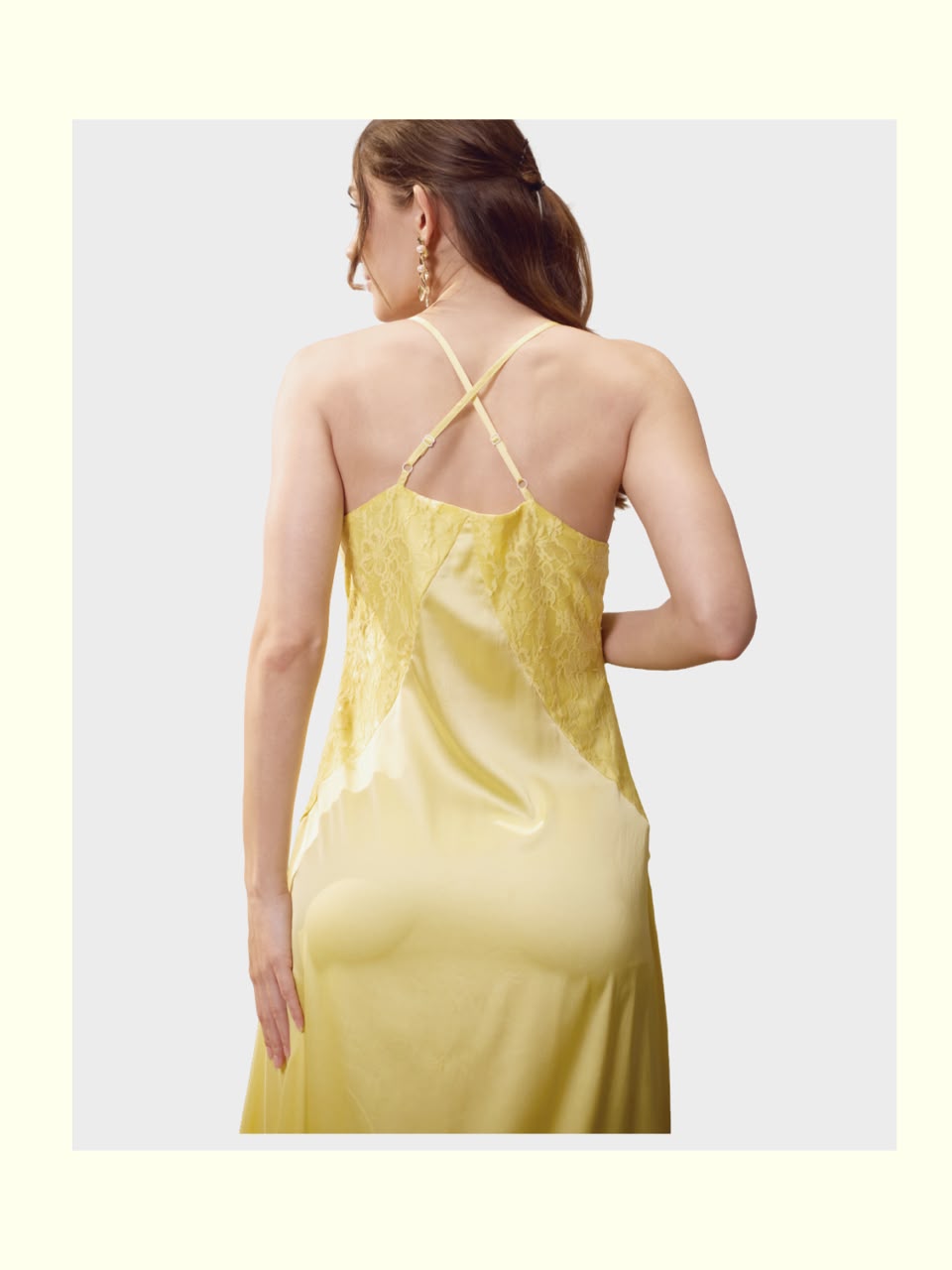Lemon Glow Slip Midi Dress