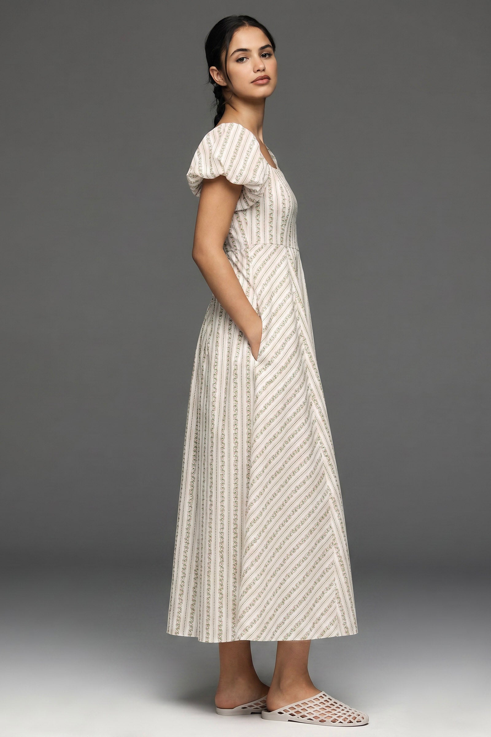 Apple-picker puff sleeve Maxi Dress