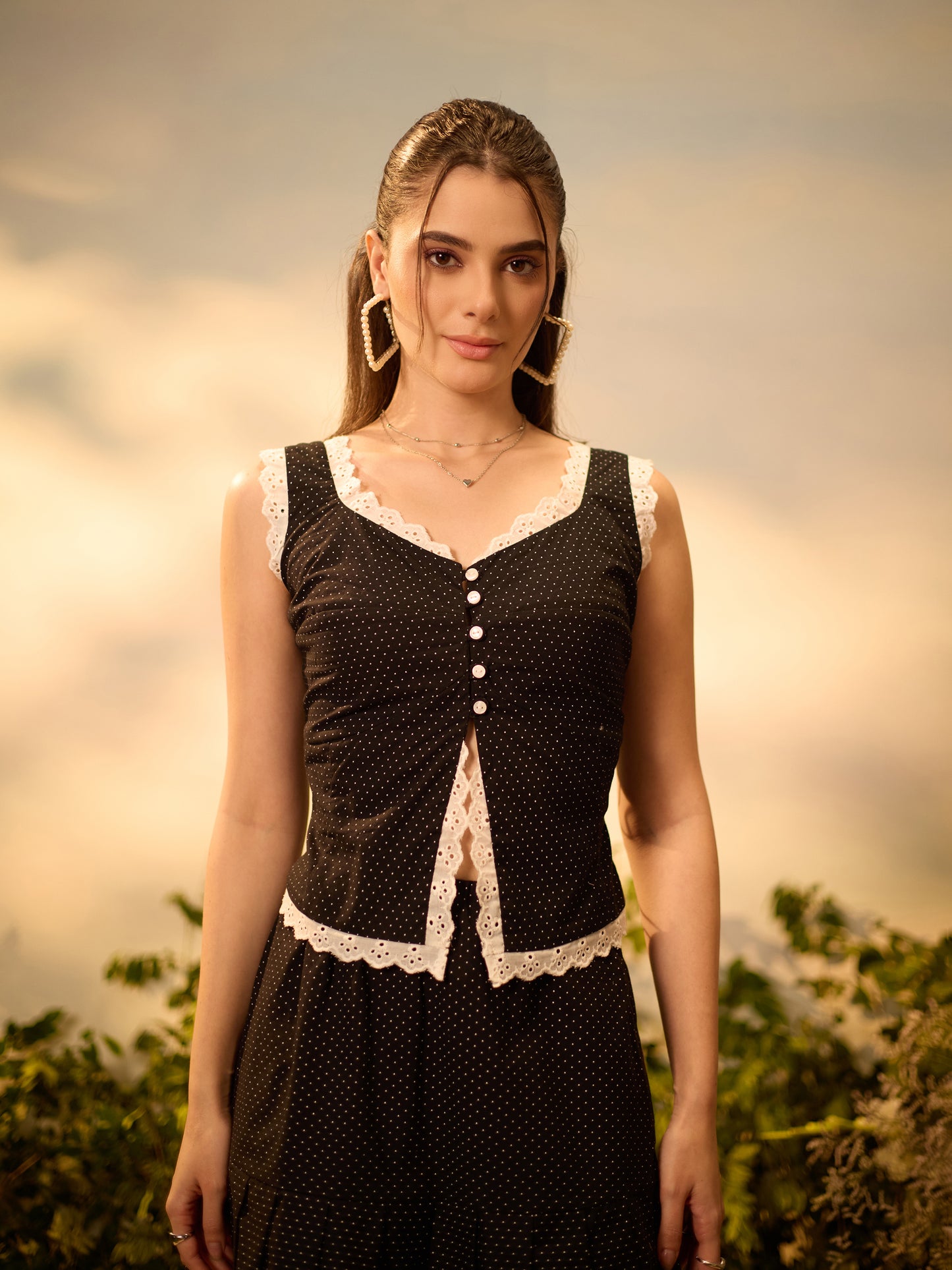 Black Polka Dot Casual Mini Dress