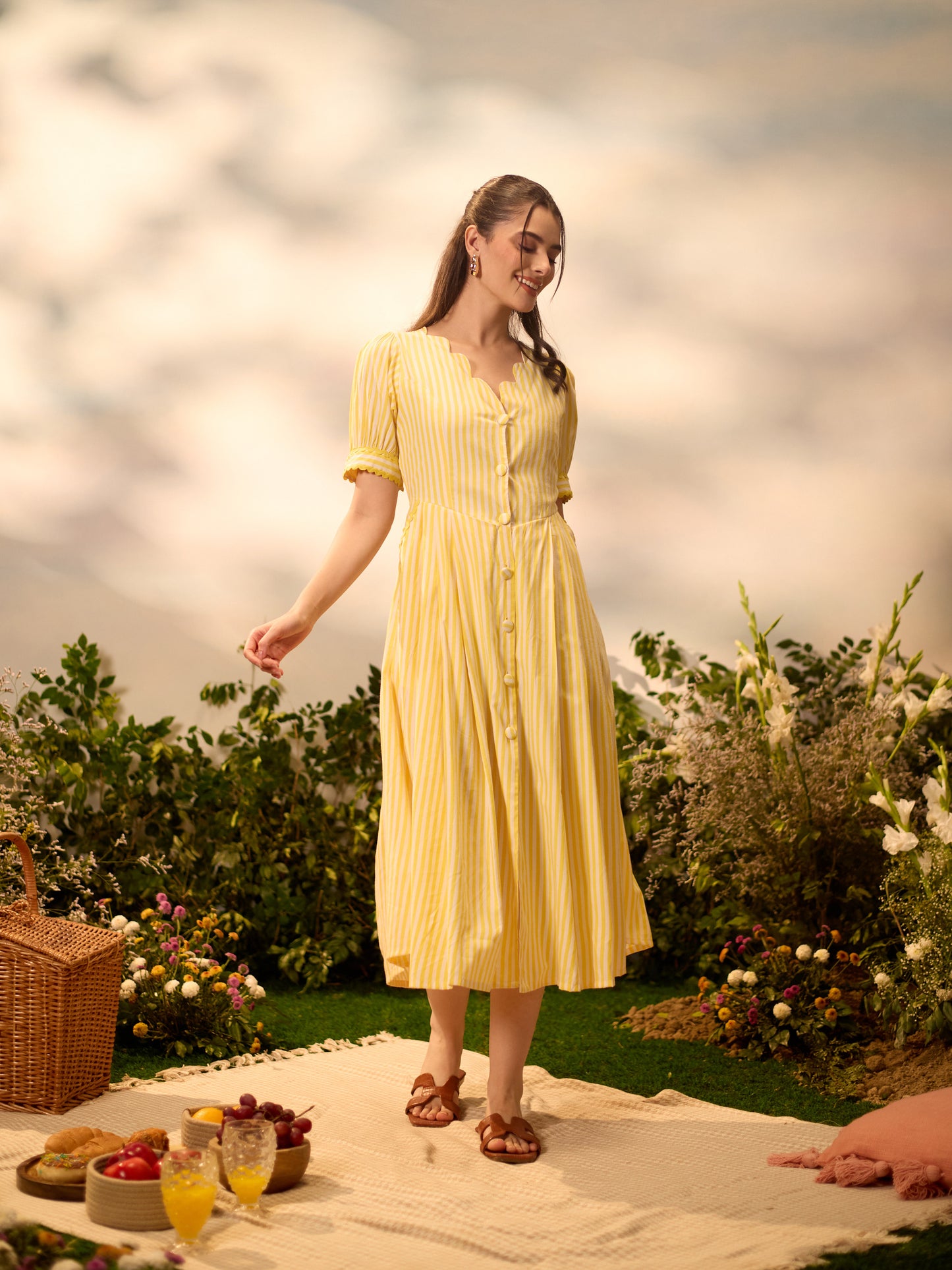 THE GOLDENHOUR STRIPE MIDI – SUNLIT YELLOW