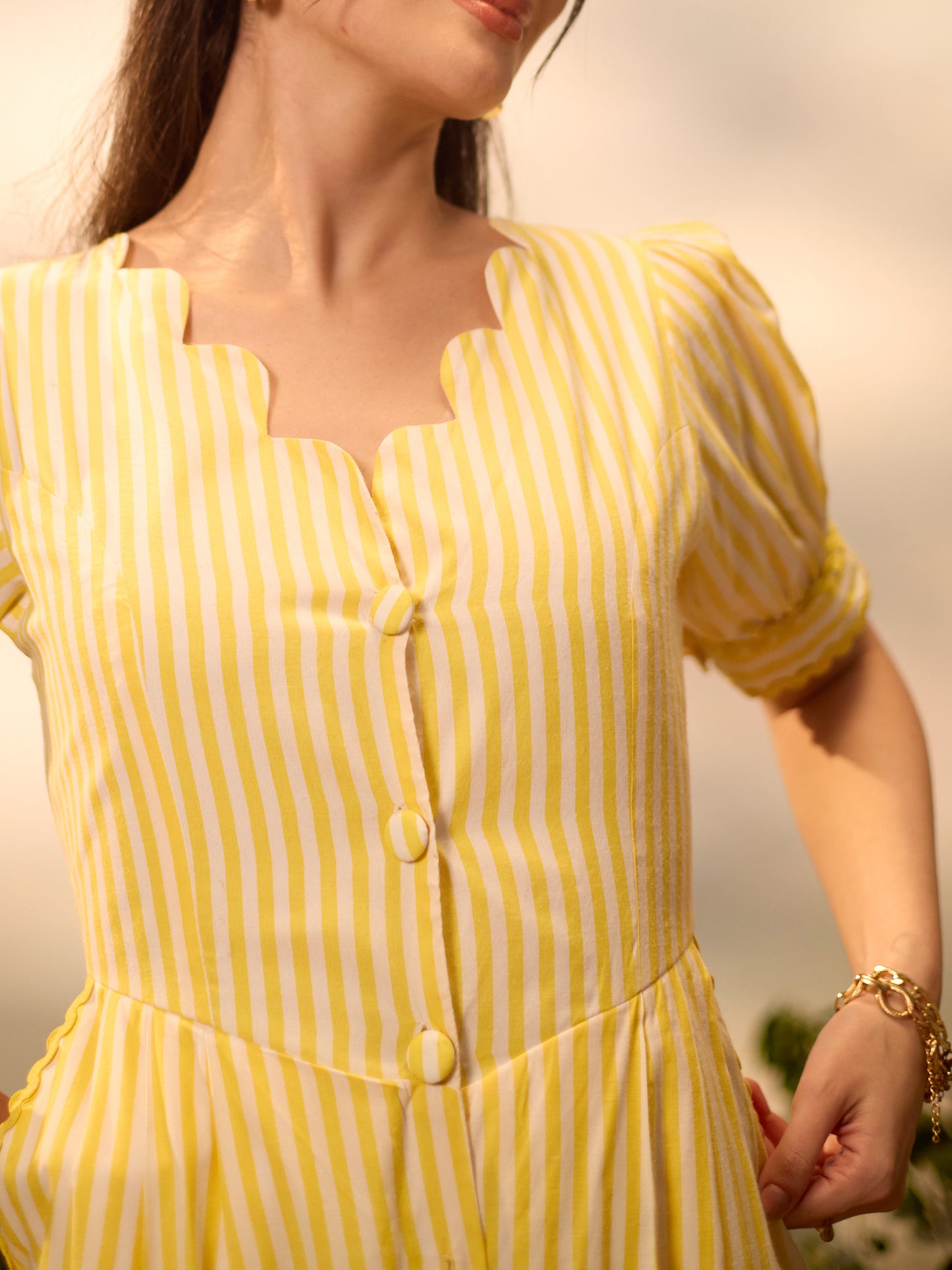 THE GOLDENHOUR STRIPE MIDI – SUNLIT YELLOW
