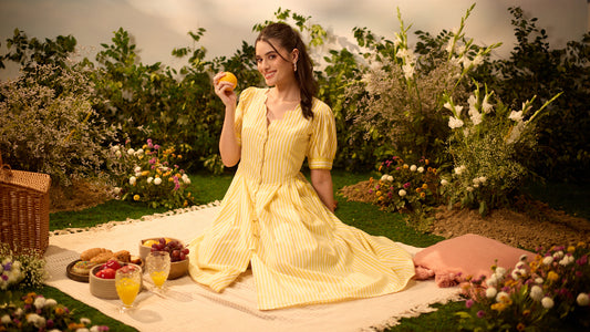 THE GOLDENHOUR STRIPE MIDI – SUNLIT YELLOW