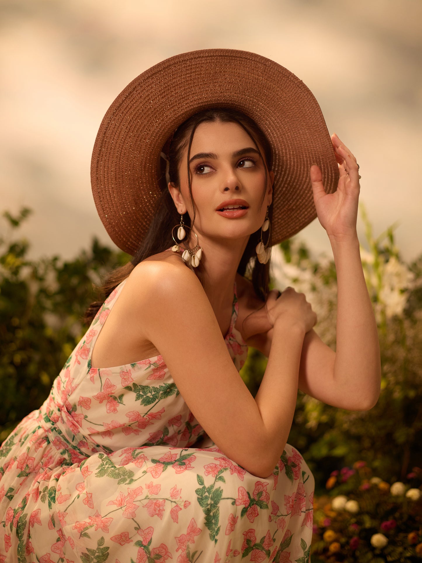 Meadow Blossom Halter Maxi Dress