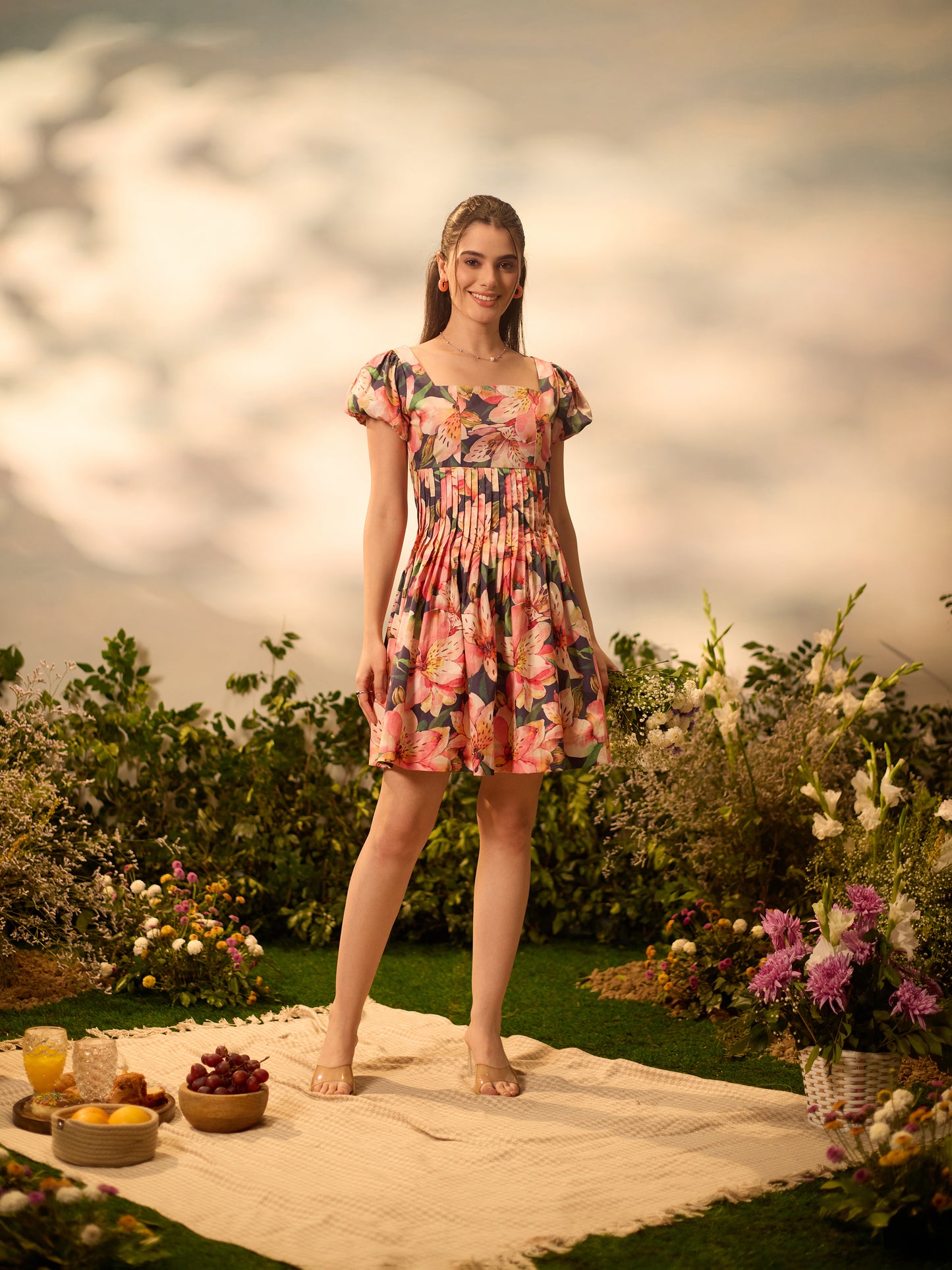 Peony Meadow Mini Dress