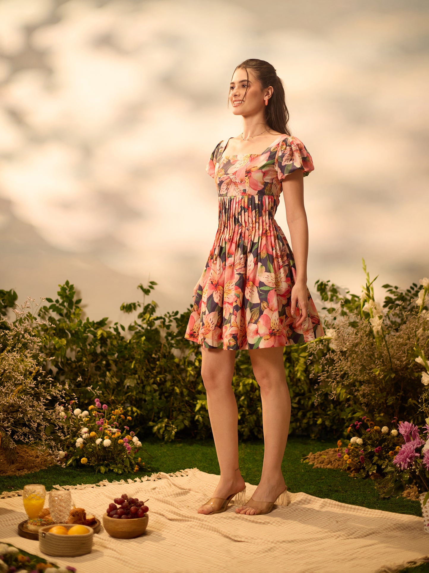Peony Meadow Mini Dress