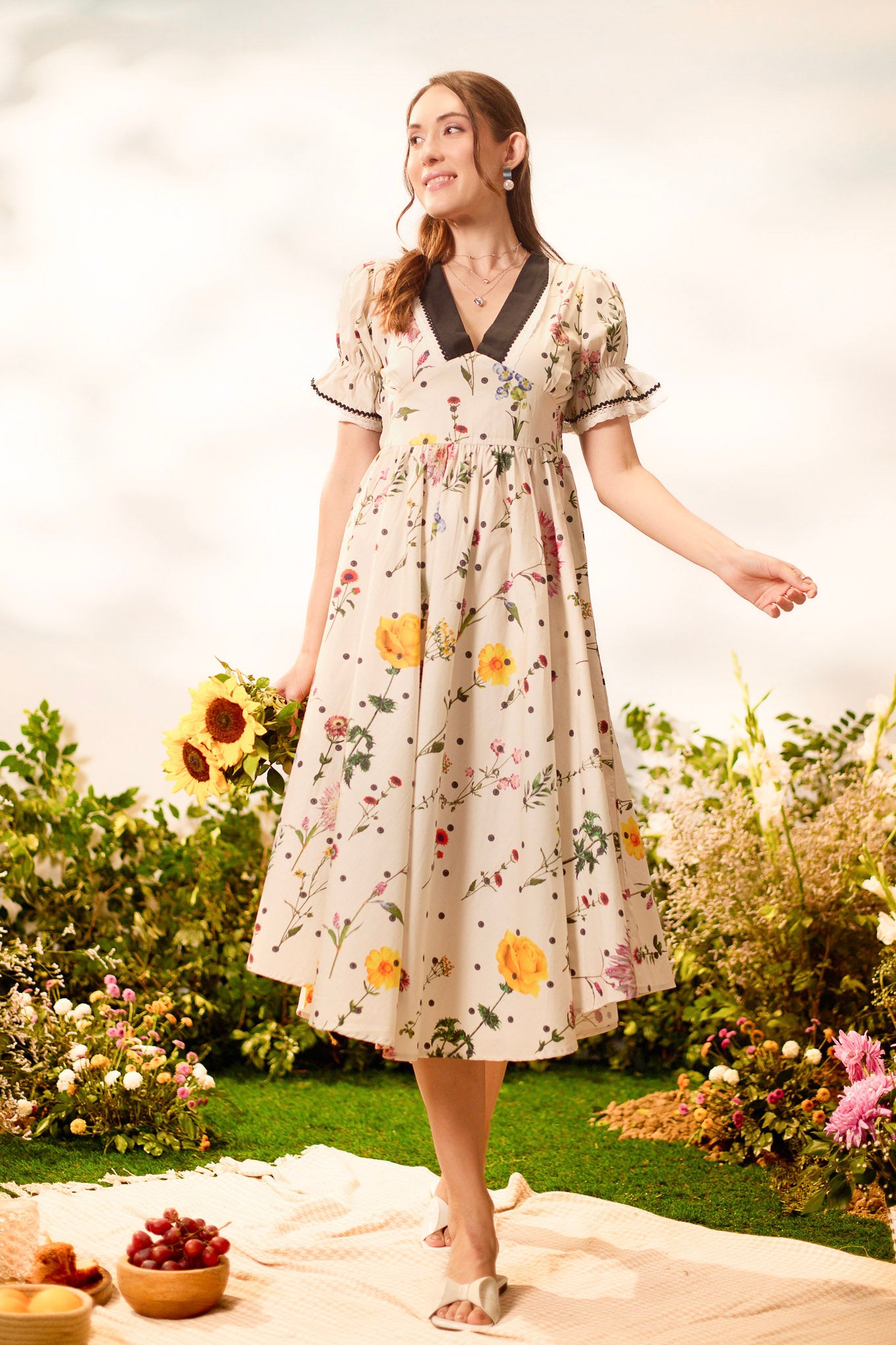 Sunflower Tie Back Midi Dress