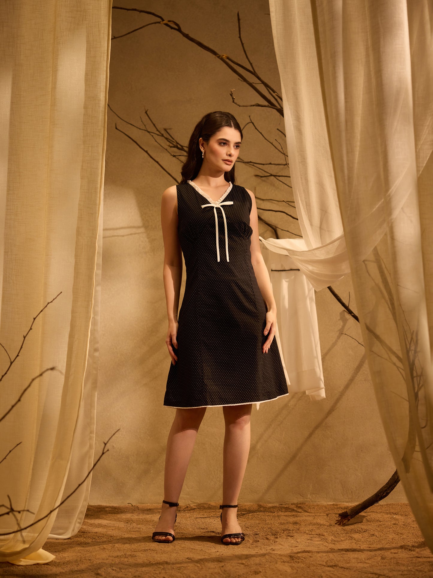 The Black Polka Dot & Bow Dress
