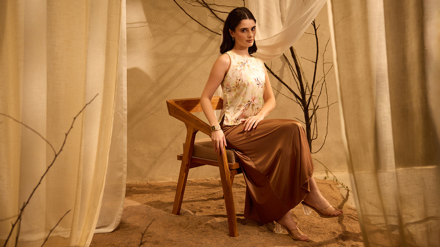 Mocha Flora Co-ord Set